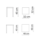 Lage vierkante stalen buitenkruk Made in Italy - Azul Viadurini