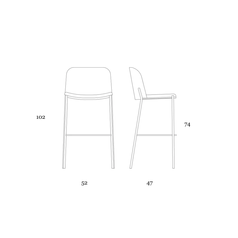 Kruk met metalen onderstel en kunstleren zitting Made in Italy - Ivy Viadurini