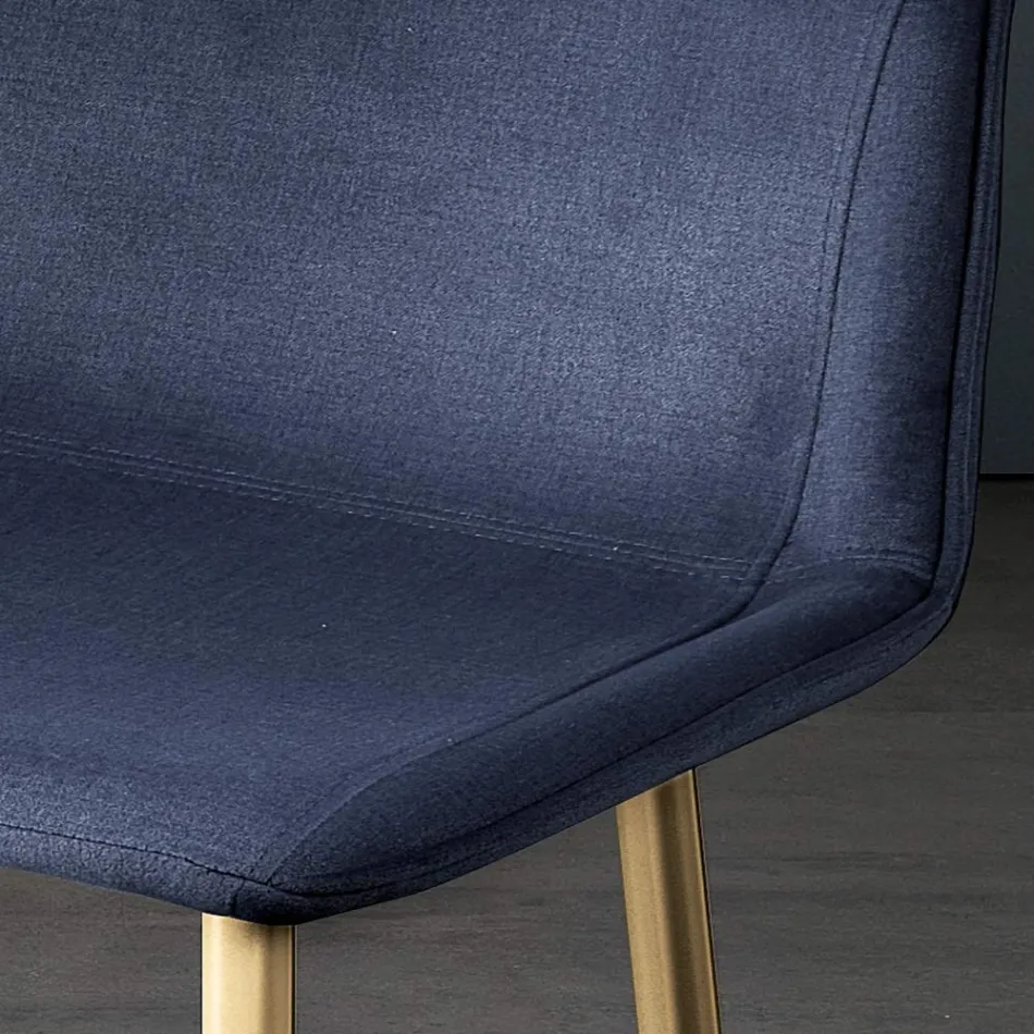 Kruk met metalen poten en monocoque stoffen zitting Made in Italy - Hinata Viadurini