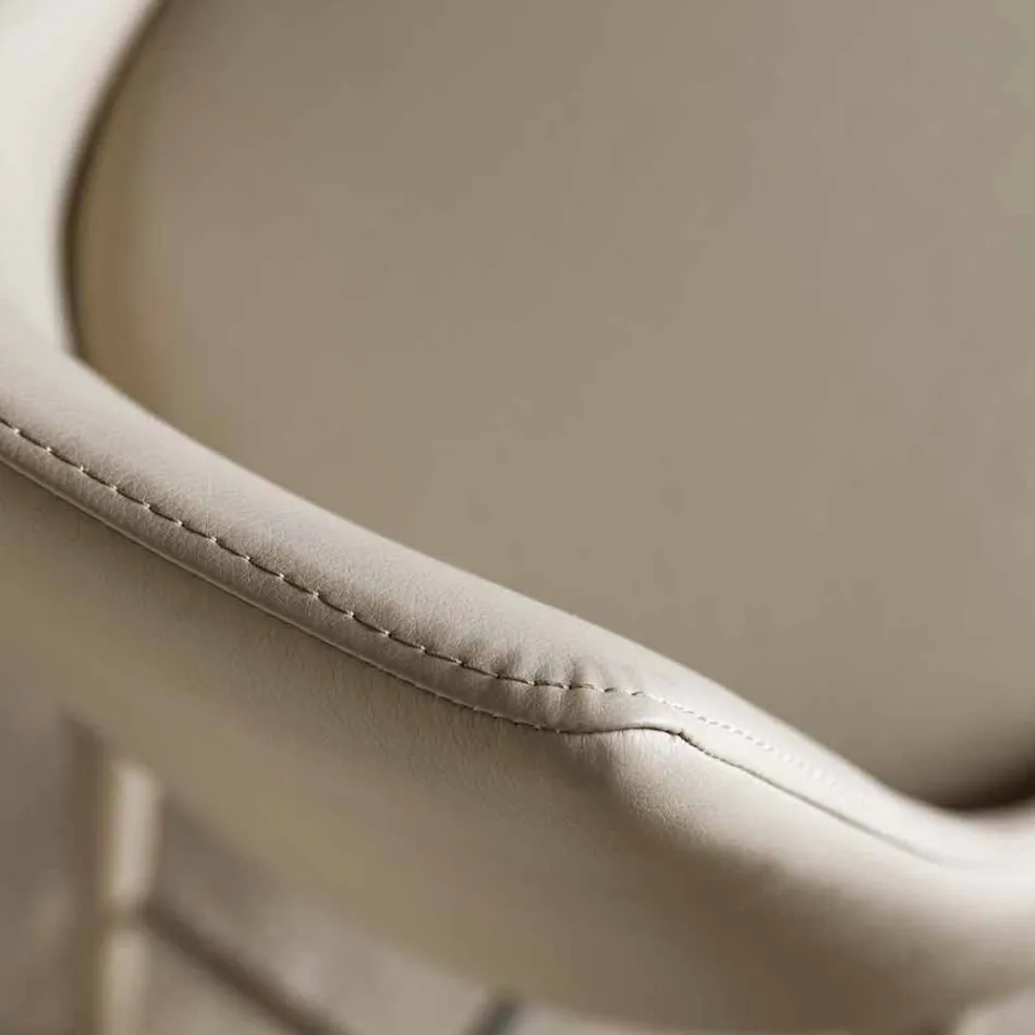 Kruk met rugleuning, design metalen basis - Berenice Viadurini