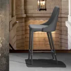 Kruk met rugleuning, design metalen basis - Berenice Viadurini