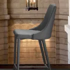 Kruk met rugleuning, design metalen basis - Berenice Viadurini