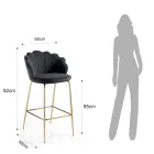 Kruk met gevoerde zitting bedekt met stof - siliconen Viadurini