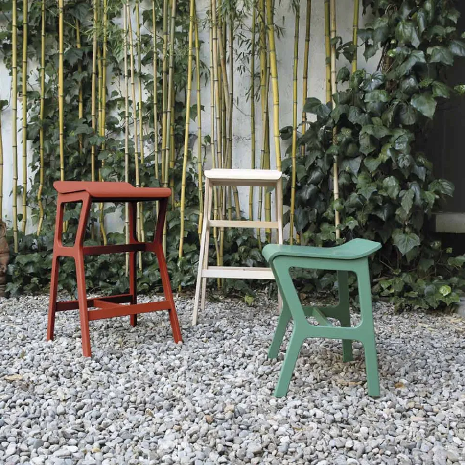 Kruk met structuur van massief beukenhout Made in Italy - Regensburg Viadurini