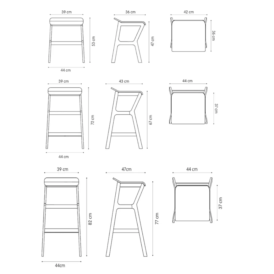 Kruk met structuur van massief beukenhout Made in Italy - Regensburg Viadurini