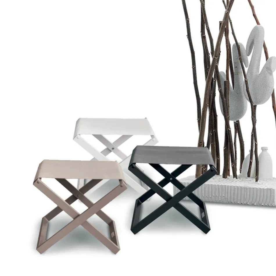 Buitenkruk in geverfd aluminium en textiel - Edward Viadurini