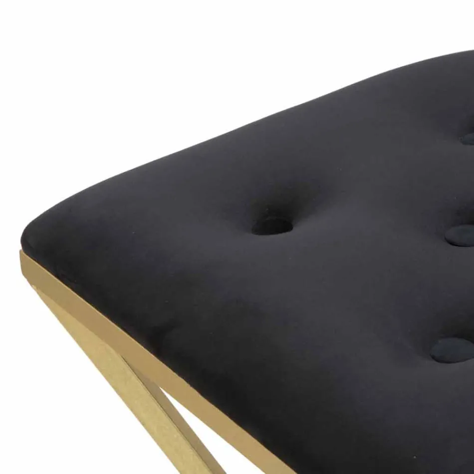 Hoge vierkante design barkruk in ijzer en stof - Sillie Viadurini