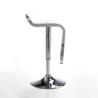 Barkruk van synthetisch leer en metaal - Berchelio Viadurini