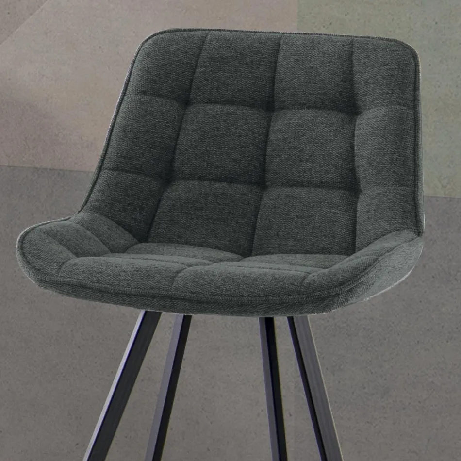 Gestoffeerde keukenkruk met metalen structuur 2 stuks - Raggia Viadurini