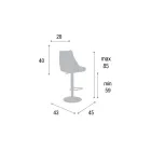 In hoogte verstelbare keukenkruk van kunstleer, gemaakt in Italië - Toronto Viadurini