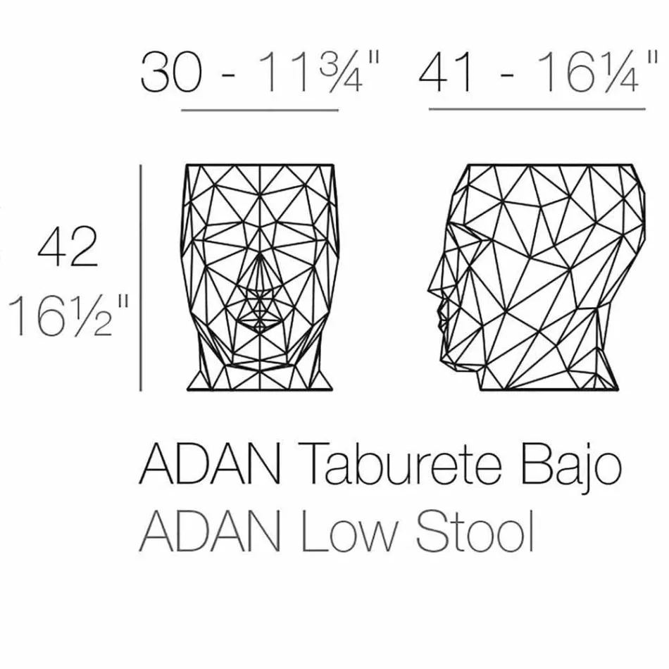 Buiten kruk in de vorm van een gezicht in een modern ontwerp door Adan door Vondom Viadurini