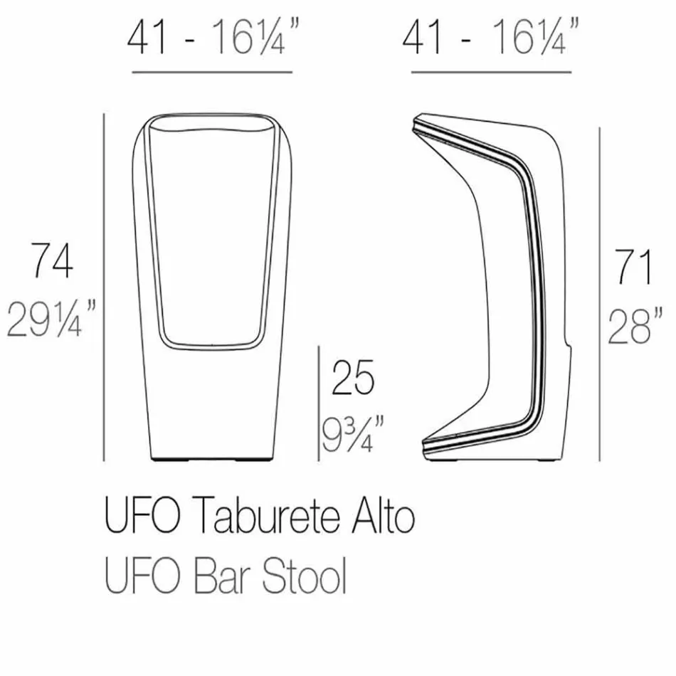 Ufo van Vondom modern design outdoor krukje van polyethyleen Viadurini