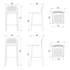 Stapelbare metalen buitenkruk Made in Italy 2 stuks - Synergy Viadurini