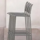 Stapelbare metalen buitenkruk Made in Italy 2 stuks - Synergy Viadurini