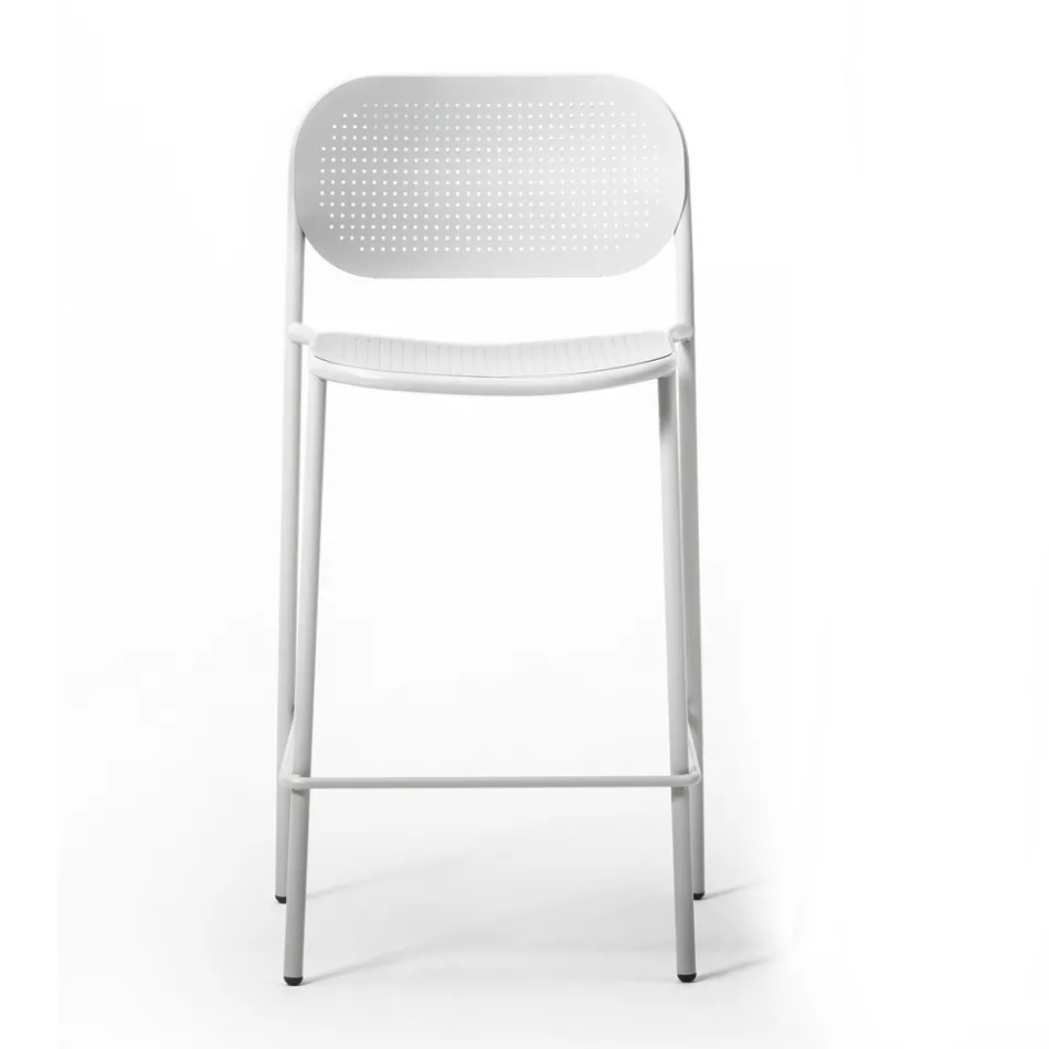 Stapelbare metalen buitenkruk Made in Italy 2 stuks - Synergy Viadurini