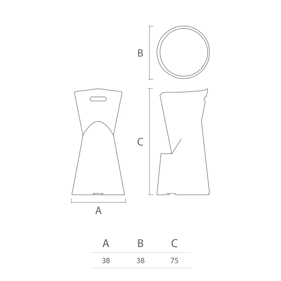 Lichtgevende buitenkruk in wit polyethyleen Made in Italy - Strawberry Viadurini