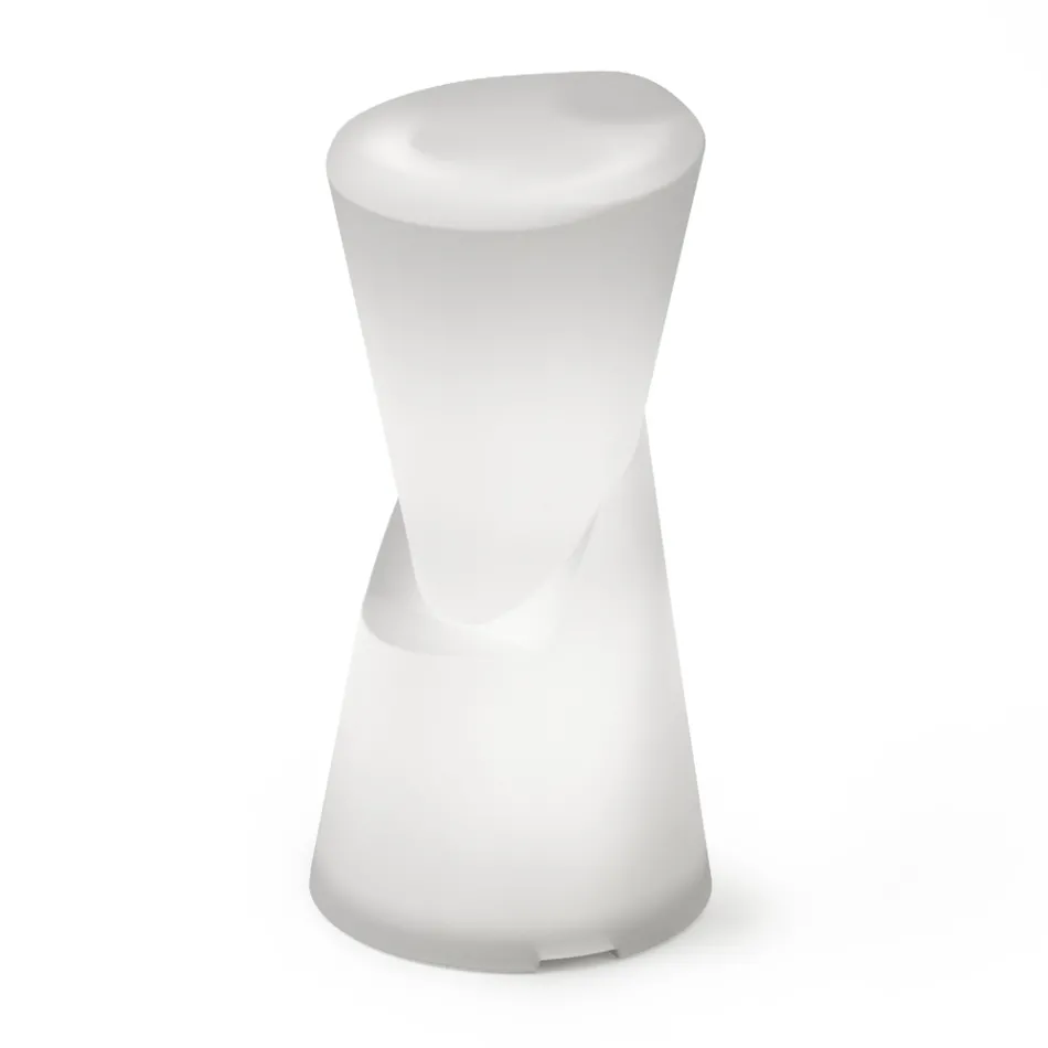 Lichtgevende buitenkruk in wit polyethyleen Made in Italy - Strawberry Viadurini