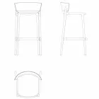 Africa H 95cm moderne outdoor kruk van Vondom, in polypropyleen Viadurini