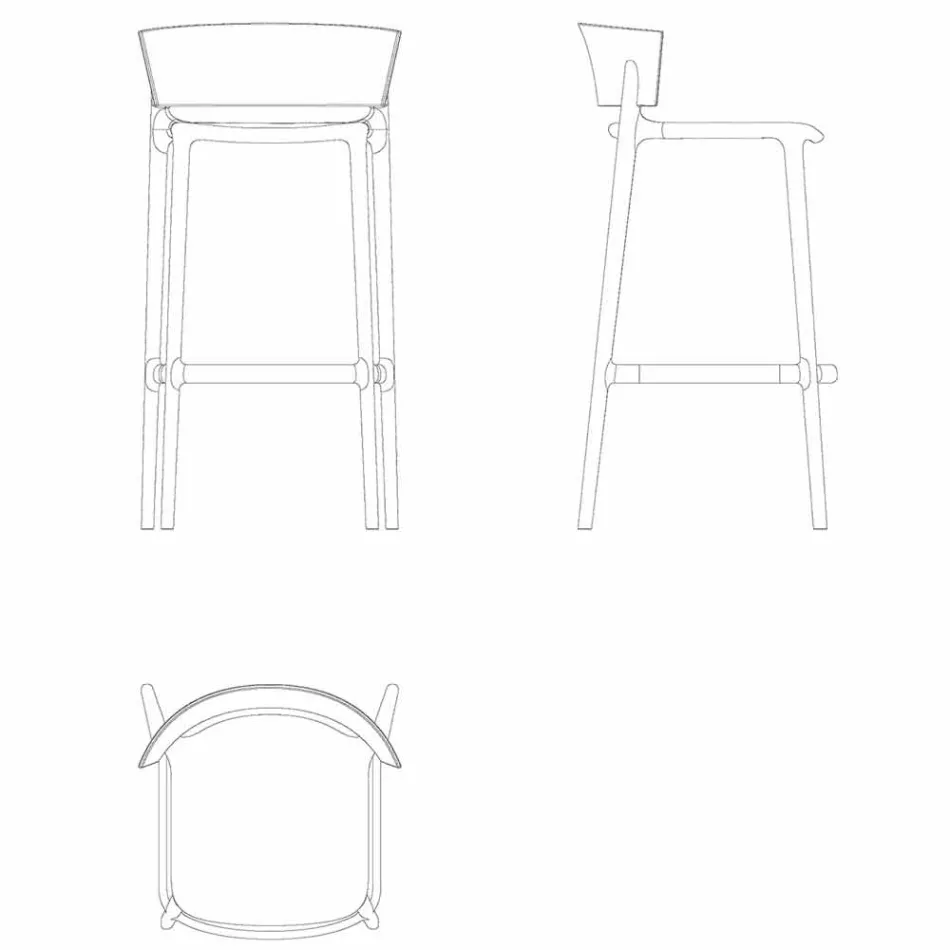 Africa H 95cm moderne outdoor kruk van Vondom, in polypropyleen Viadurini