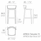 Africa H 95cm moderne outdoor kruk van Vondom, in polypropyleen Viadurini