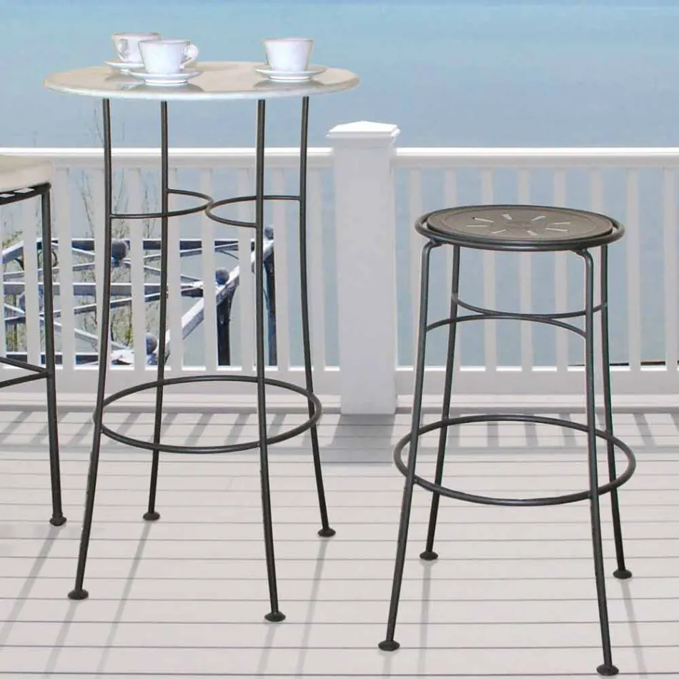 Handgemaakte ijzeren tuinkruk met voetsteun Made in Italy - Sireo Viadurini