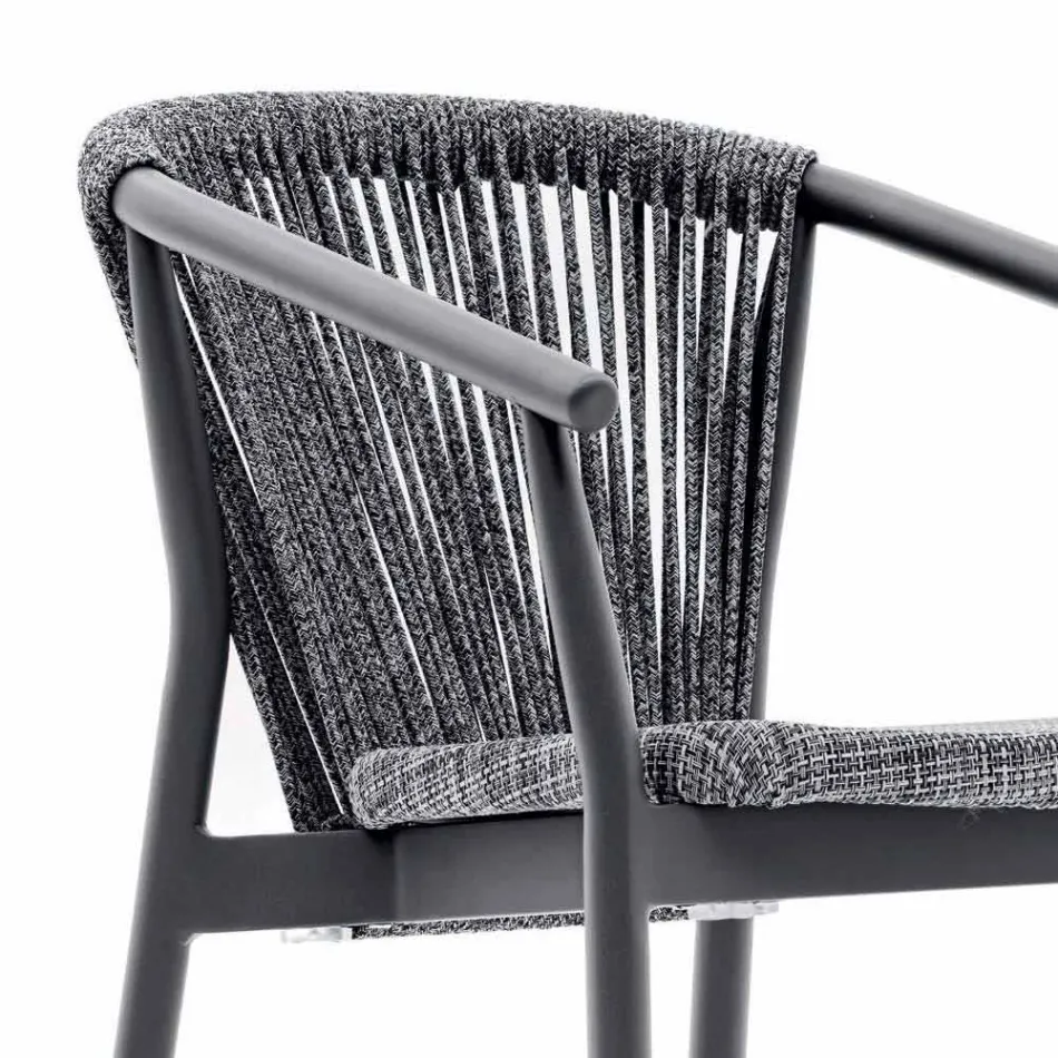 Stapelbare tuinstoel aluminium en technische stof - Smart van Varaschin Viadurini