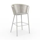 Roestvrijstalen tuinkruk met touwrugleuning - Luxura Viadurini