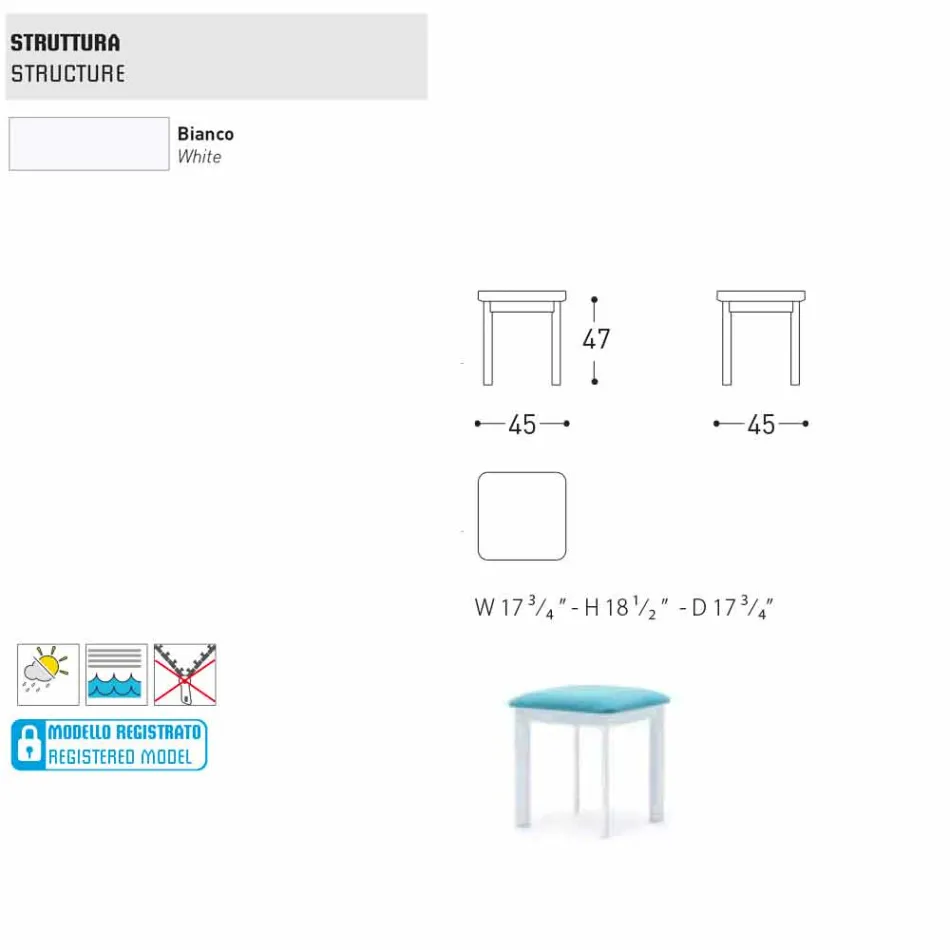 Varaschin System tuinstoel in gestoffeerde stof en aluminium Viadurini