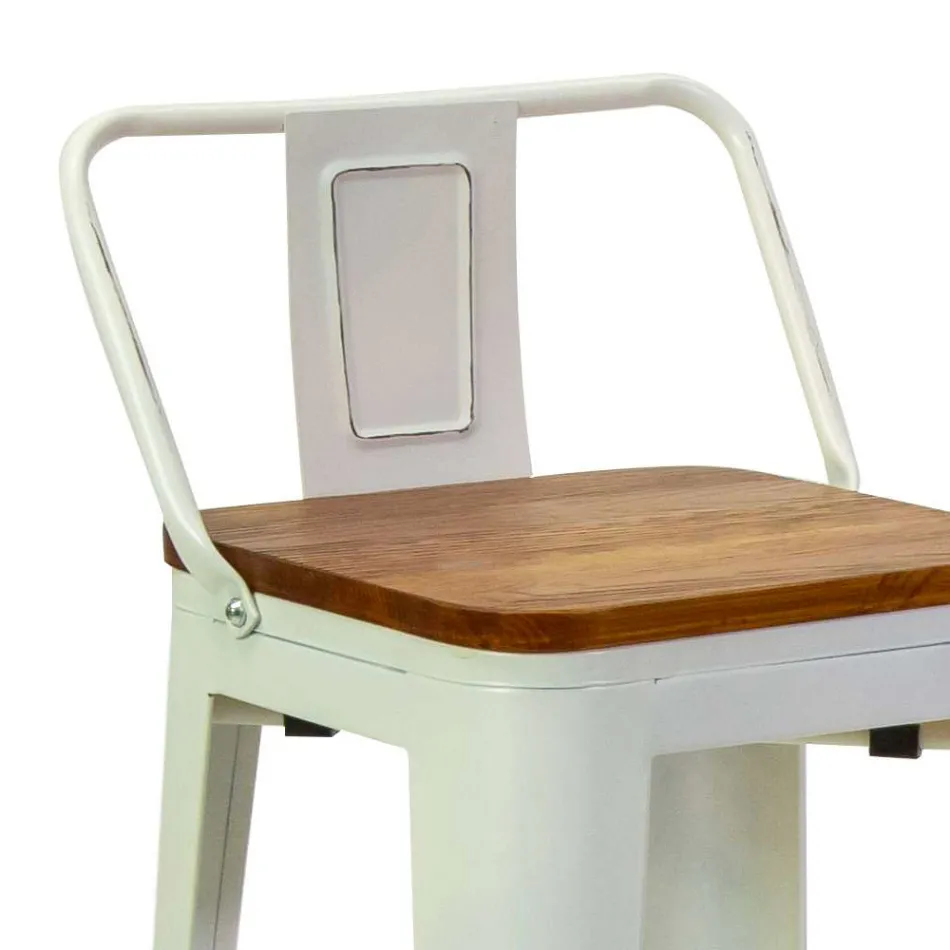 Kruk voor binnen en buiten van ijzer en hout - Stationery Viadurini