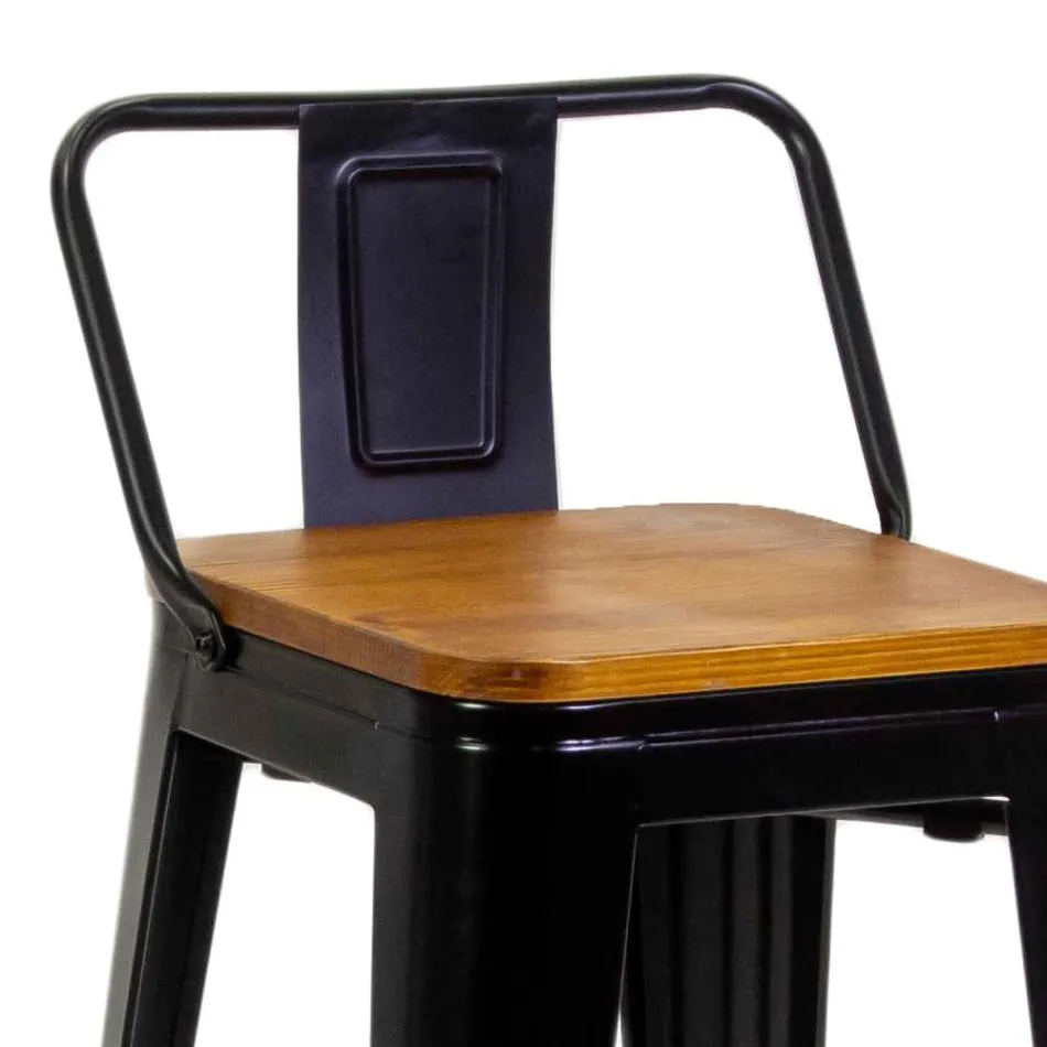 Kruk voor binnen en buiten van ijzer en hout - Stationery Viadurini