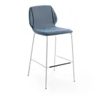 Elegante moderne design woonkamerkruk in stof met rand - Scarat Viadurini