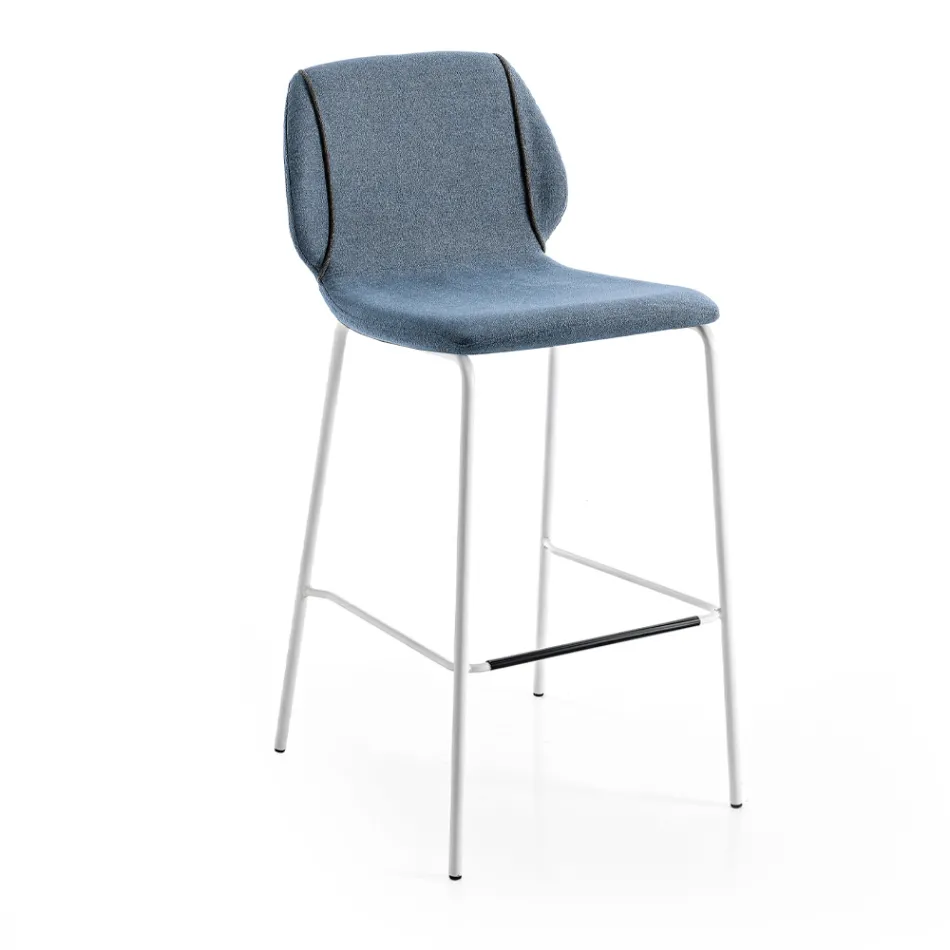 Elegante moderne design woonkamerkruk in stof met rand - Scarat Viadurini