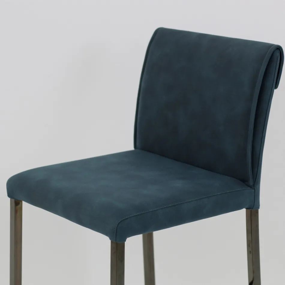 Woonkamerkruk in kunstleer en structuur in Nikel Made in Italy - Cleto Viadurini