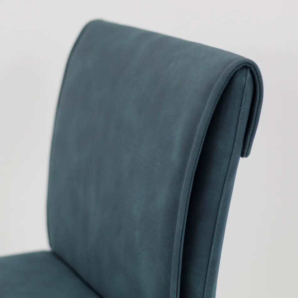 Woonkamerkruk in kunstleer en structuur in Nikel Made in Italy - Cleto Viadurini