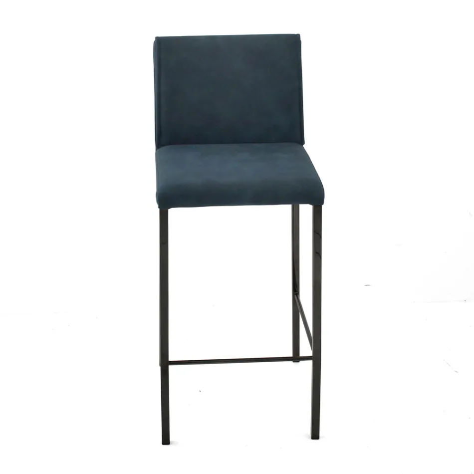 Woonkamerkruk in kunstleer en structuur in Nikel Made in Italy - Cleto Viadurini