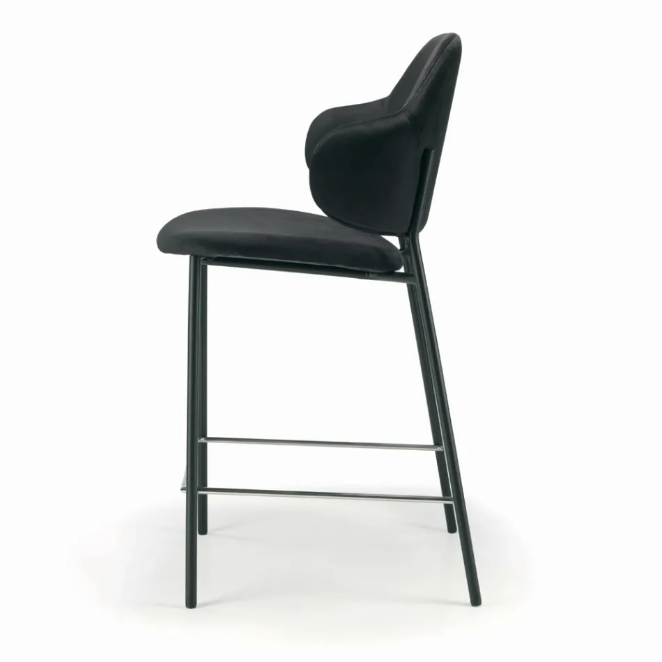 Woonkamerkruk gemaakt van staal en fluweel Made in Italy - Rimini Viadurini