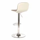 Design kruk met gasveer in stof en verchroomd metaal, 2 stuks - chroom Viadurini