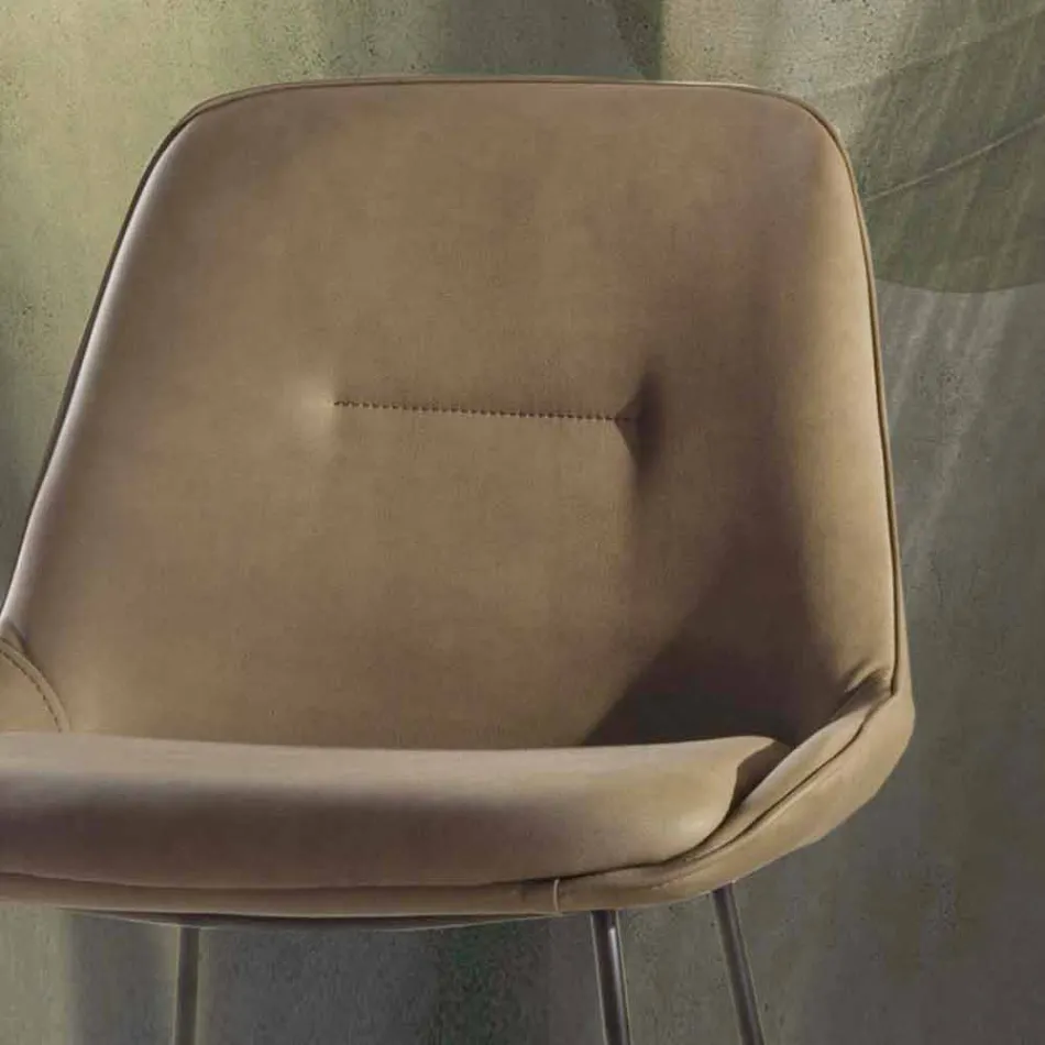 Moderne design kruk met geverfde metalen slee - Ines Viadurini