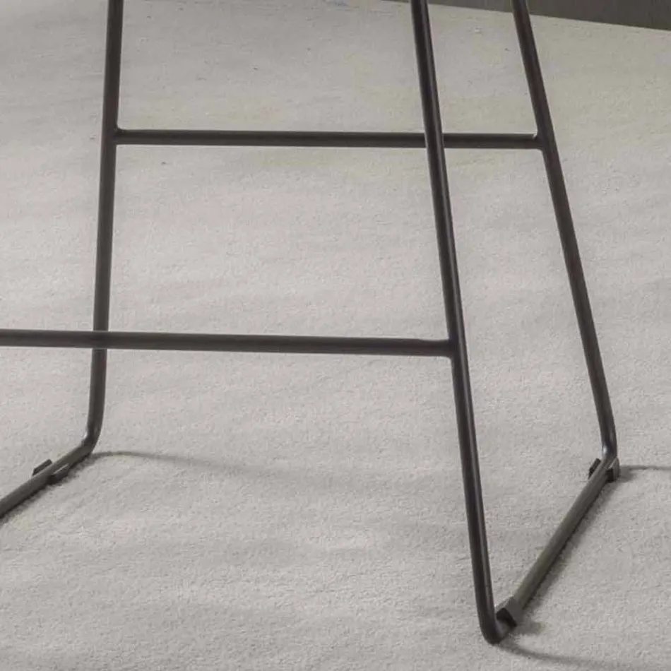 Moderne design kruk met geverfde metalen slee - Ines Viadurini