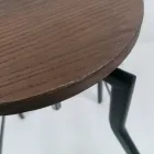 Moderne design kruk in metaal en hout verstelbaar Livorno1 Viadurini