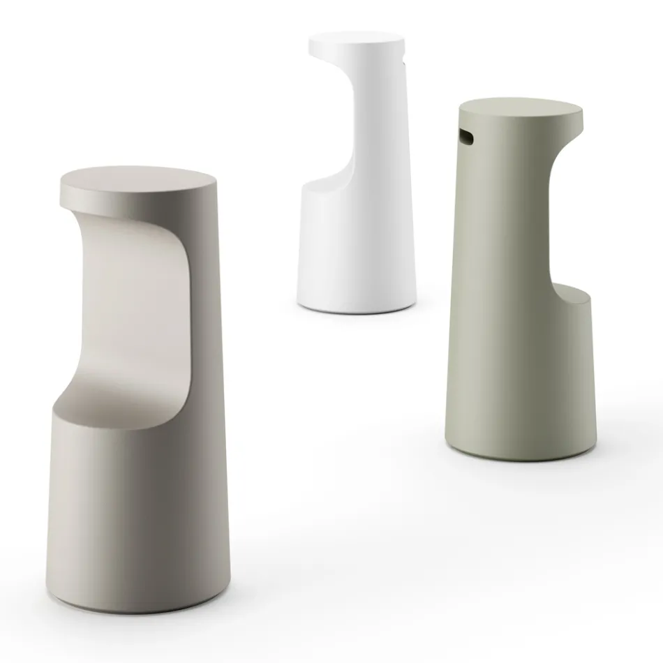Hoge designkruk van mat polyethyleen voor buiten Made in Italy - Forlina Viadurini
