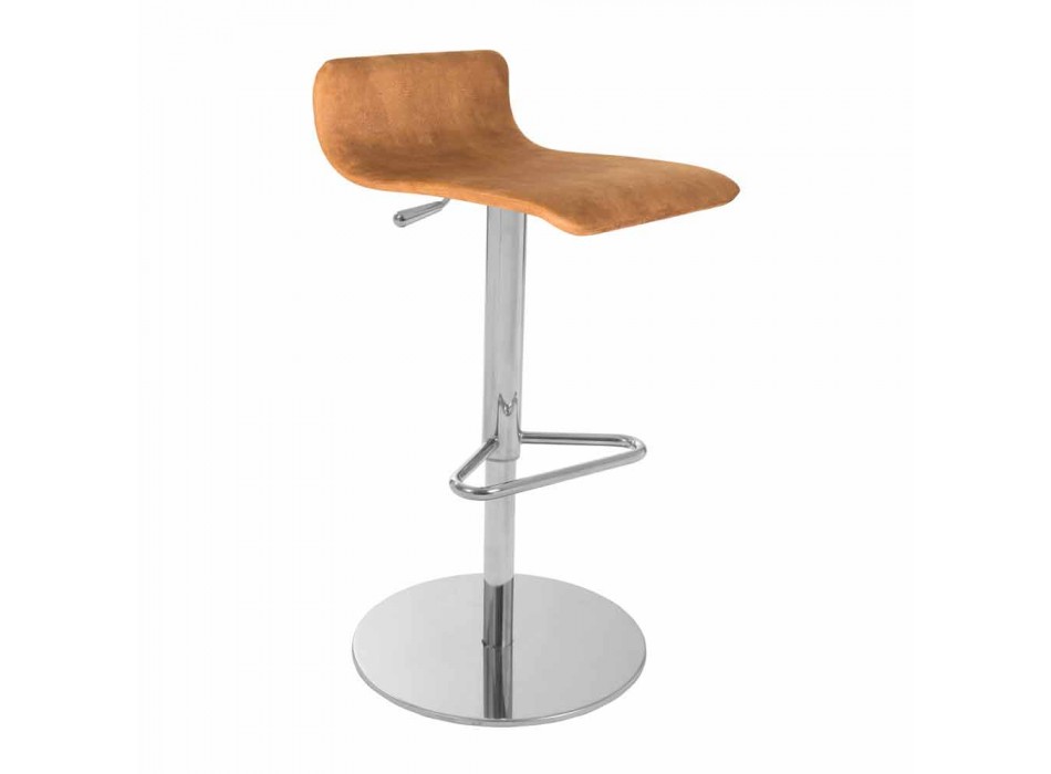Design kruk met verstelbare stoel en chroom voetstuk van Inigo Viadurini