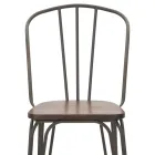 Moderne designkruk in industriële stijl in ijzer en hout, 2 stuks - Erika Viadurini