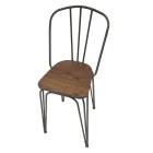 Moderne designkruk in industriële stijl in ijzer en hout, 2 stuks - Erika Viadurini