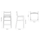 Luxe kruk van massief beukenhout met stoffen zitting Made in Italy - Nora Viadurini