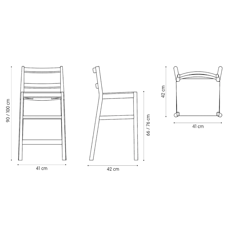 Luxe kruk van massief beukenhout met stoffen zitting Made in Italy - Nora Viadurini