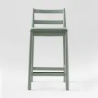 Luxe kruk van massief beukenhout met stoffen zitting Made in Italy - Nora Viadurini