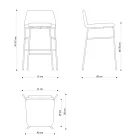 Luxe kruk bekleed met stof met metalen onderstel Made in Italy - Molde Viadurini