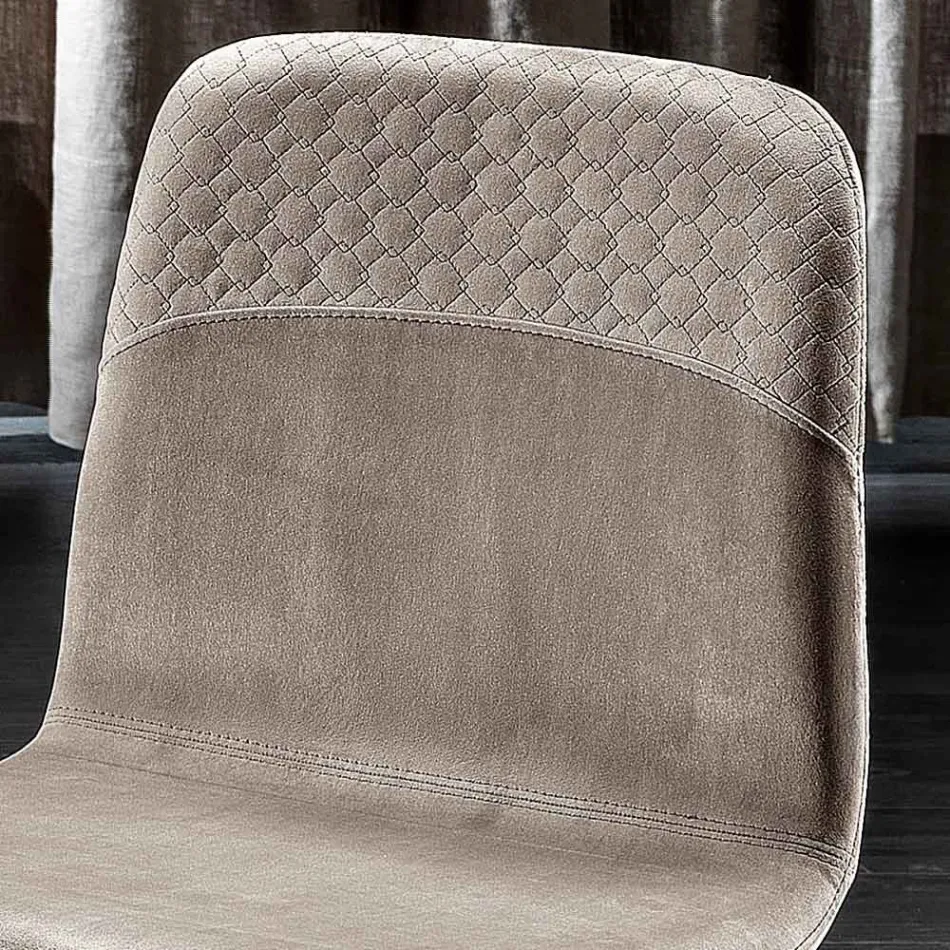 Elegante kruk met modern design in gekleurd fluweel en metaal - Bizet Viadurini