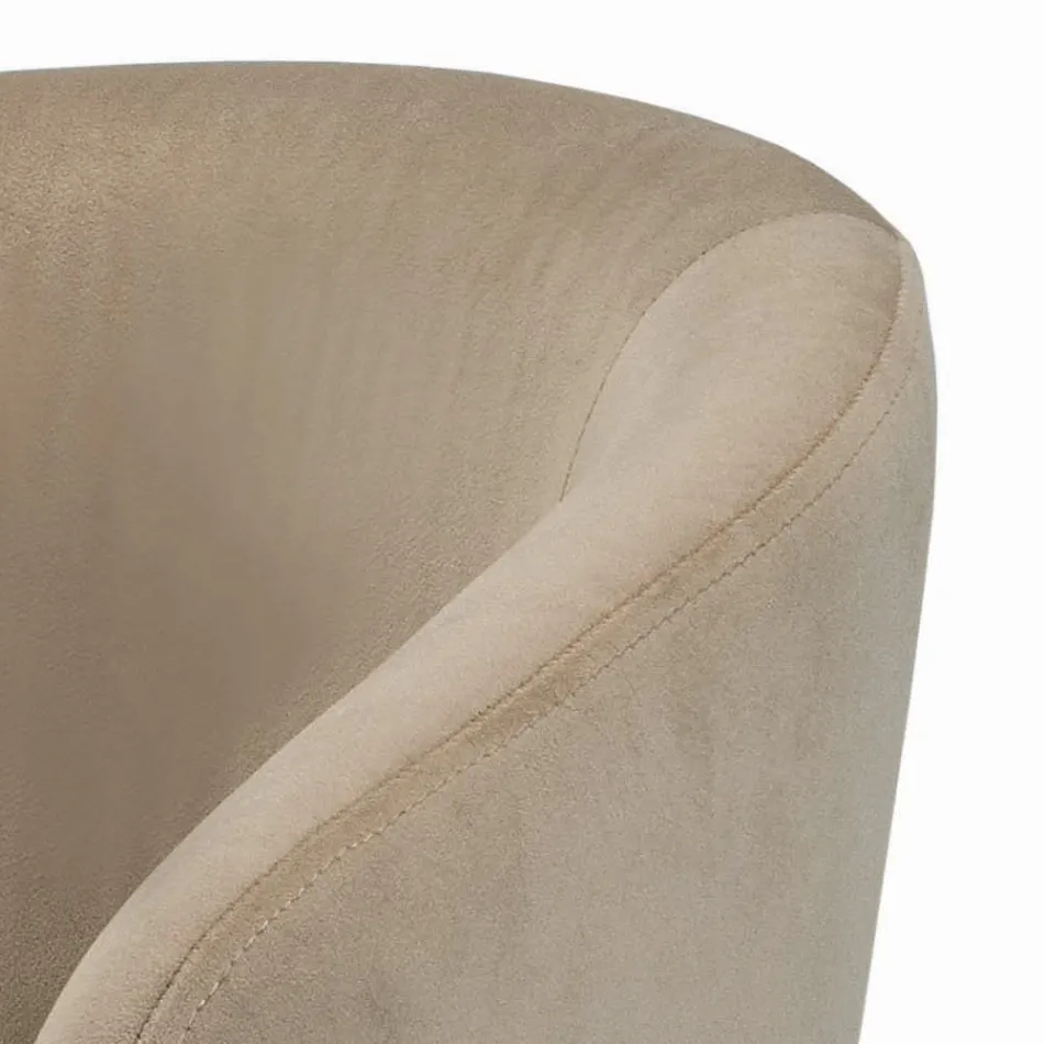 Vaste kruk met fluwelen zitting en stalen onderstel Made in Italy - Alassio Viadurini